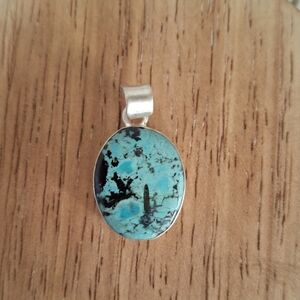 Pendant Turquoise Natural Stone Sterling Silver